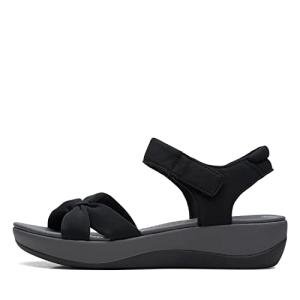 Clarks Women's Arla Shore Black Sandals, Size 9