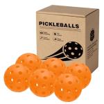 Ornalry 6-Pack Outdoor Crack-Resistant Pickleball Balls