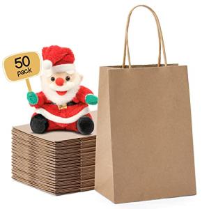 Brown Kraft Paper Gift Bags - 50 Count