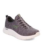 Skechers Men's Flex Slip-On Walking Shoes - Grey/Lime