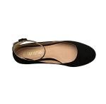 Stylish Black Suede Women’s Ankle Strap Flats