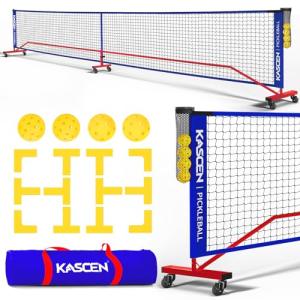 Portable 22FT Pickleball Net with Wheels and Accessories