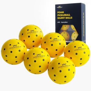 PodiuMax Indoor Quiet Foam Pickleballs - 6 Pack