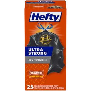 Hefty Ultra Strong 30 Gallon Trash Bags, 25 Count