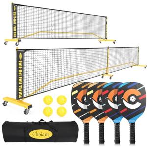Choiana Portable Pickleball Net Set with Paddles