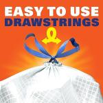 13 Gallon Drawstring Trash Bags, Citrus Scent