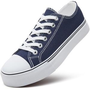 ZGR Women's Navy Canvas Low Top Pickleball Shoes