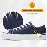 ZGR Women's Navy Canvas Low Top Pickleball Shoes