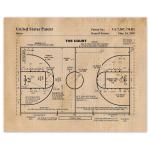 Pickleball Court Diagram Patent Print Wall Art