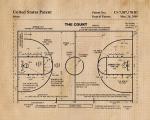 Pickleball Court Diagram Patent Print Wall Art