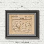 Pickleball Court Diagram Patent Print Wall Art