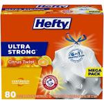 Hefty 13 Gallon Citrus Twist Trash Bags, 80 Count