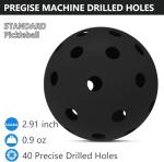 Spunspon 6 Pack Outdoor Pickleball Balls - Black