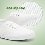 Women's Lightweight White Lace-Up Pickleball Sneakers