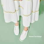 Women's Lightweight White Lace-Up Pickleball Sneakers