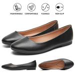 Bubbie Women's Comfortable Black Ballet Flats