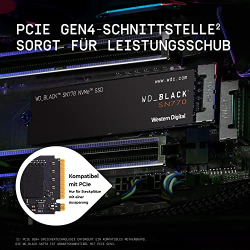WD Black SN770 Gen4 NVMe SSD for Gamers