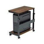 Height Adjustable Mobile PC Tower Stand with Wheels
