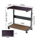 Height Adjustable Mobile PC Tower Stand with Wheels