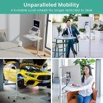 Adjustable Rolling Laptop Stand with Lockable Wheels