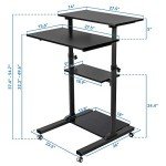 Mobile Height Adjustable Stand-Up Desk Cart
