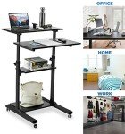 Mobile Height Adjustable Stand-Up Desk Cart