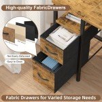 140cm Rustic Wood Computer Desk with Storage Drawers