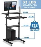 Mobile Height Adjustable Stand-Up Desk Cart