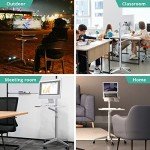 Adjustable Rolling Laptop Stand with Lockable Wheels