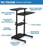 Mobile Height Adjustable Stand-Up Desk Cart