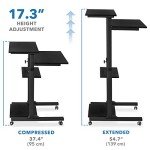 Mobile Height Adjustable Stand-Up Desk Cart