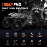 Head-Mounted Digital Infrared Night Vision Goggles Binoculars for 100% Darkness
