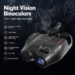 Head-Mounted Digital Infrared Night Vision Goggles Binoculars for 100% Darkness