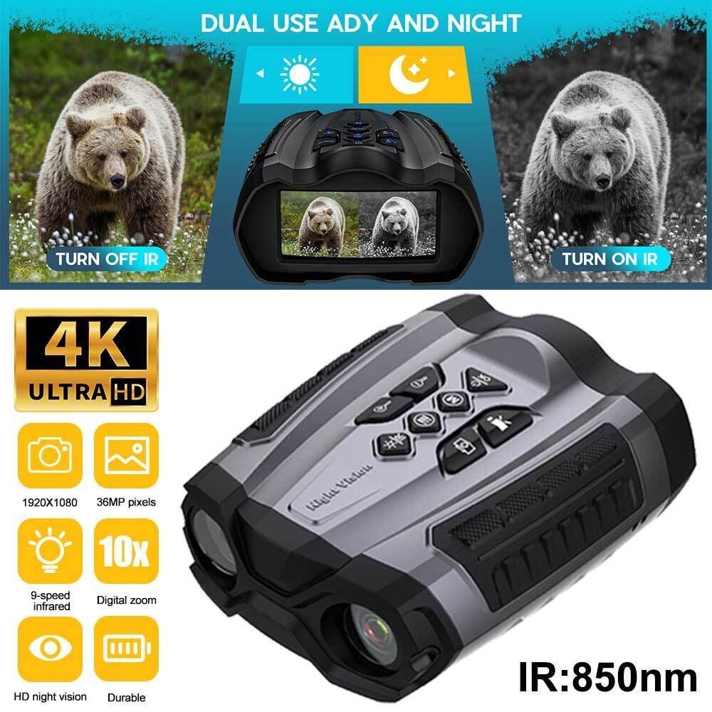 10X Zoom 4K Night Vision Binoculars for Adults