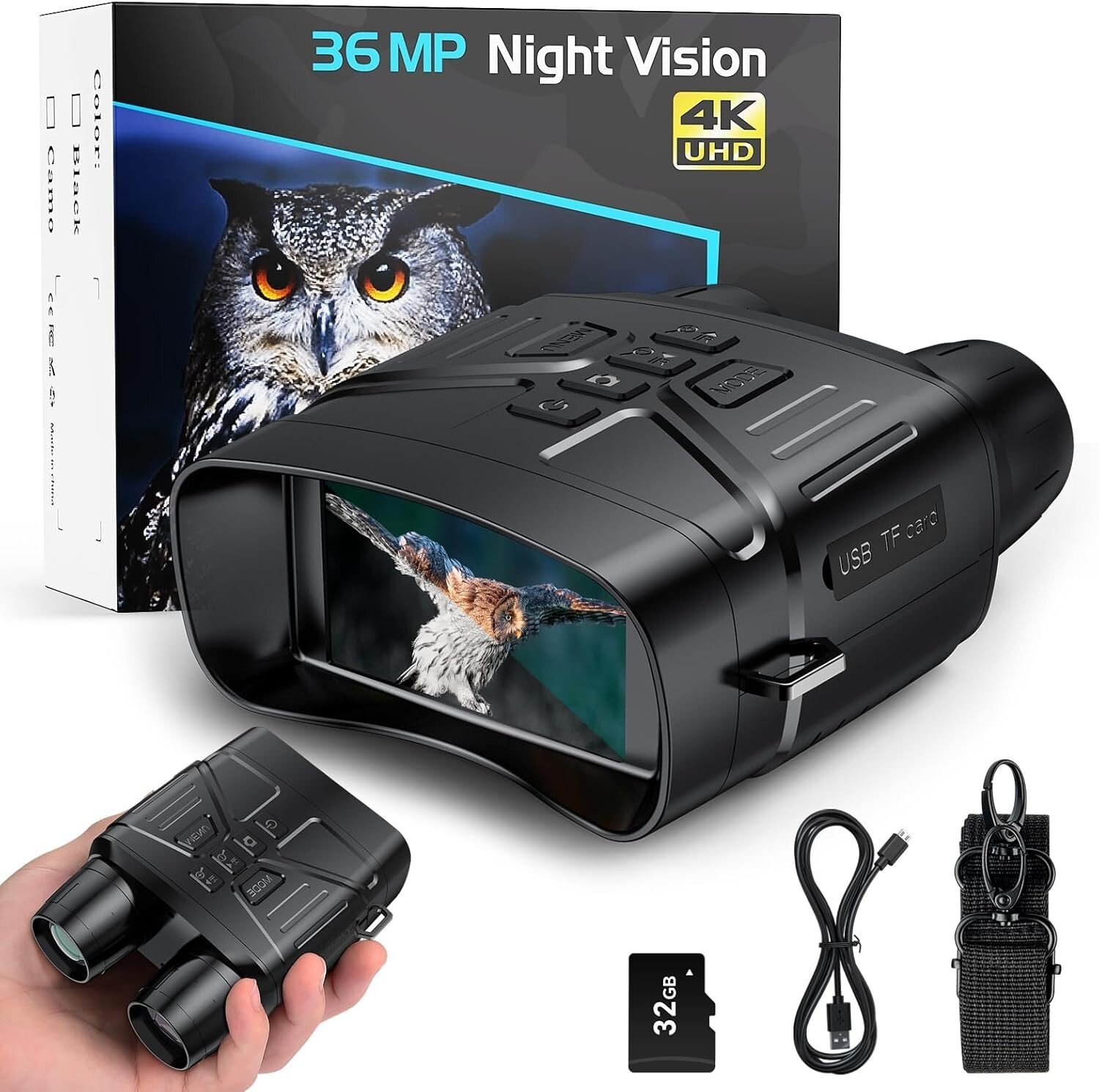 36 MP 4K Night Vision Hunting Binoculars
