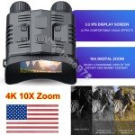 4K Night Vision Binoculars with 10x Zoom
