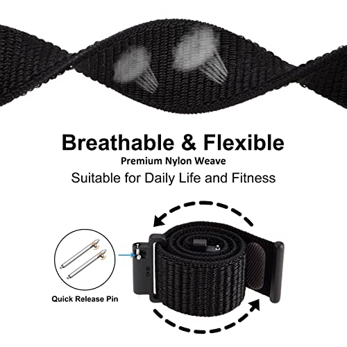 WOCCI 18mm Black Adjustable Nylon Watch Band