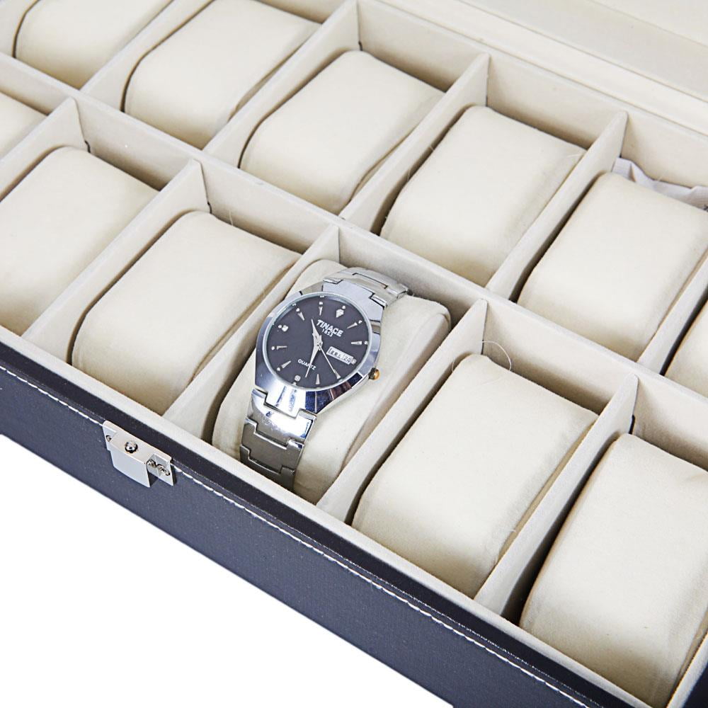 Ktaxon 12-Slot Portable Watch Box - Black