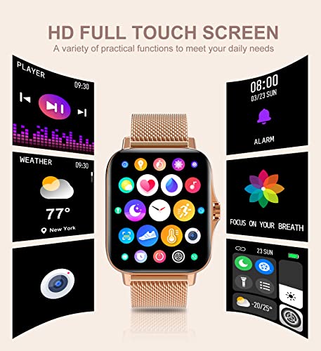 Gold Smartwatch with Fitness and Calling Features