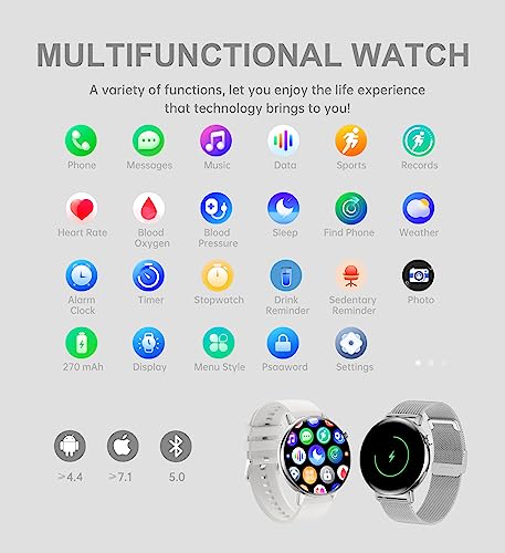 Smart Silver Fitness Watch for Women