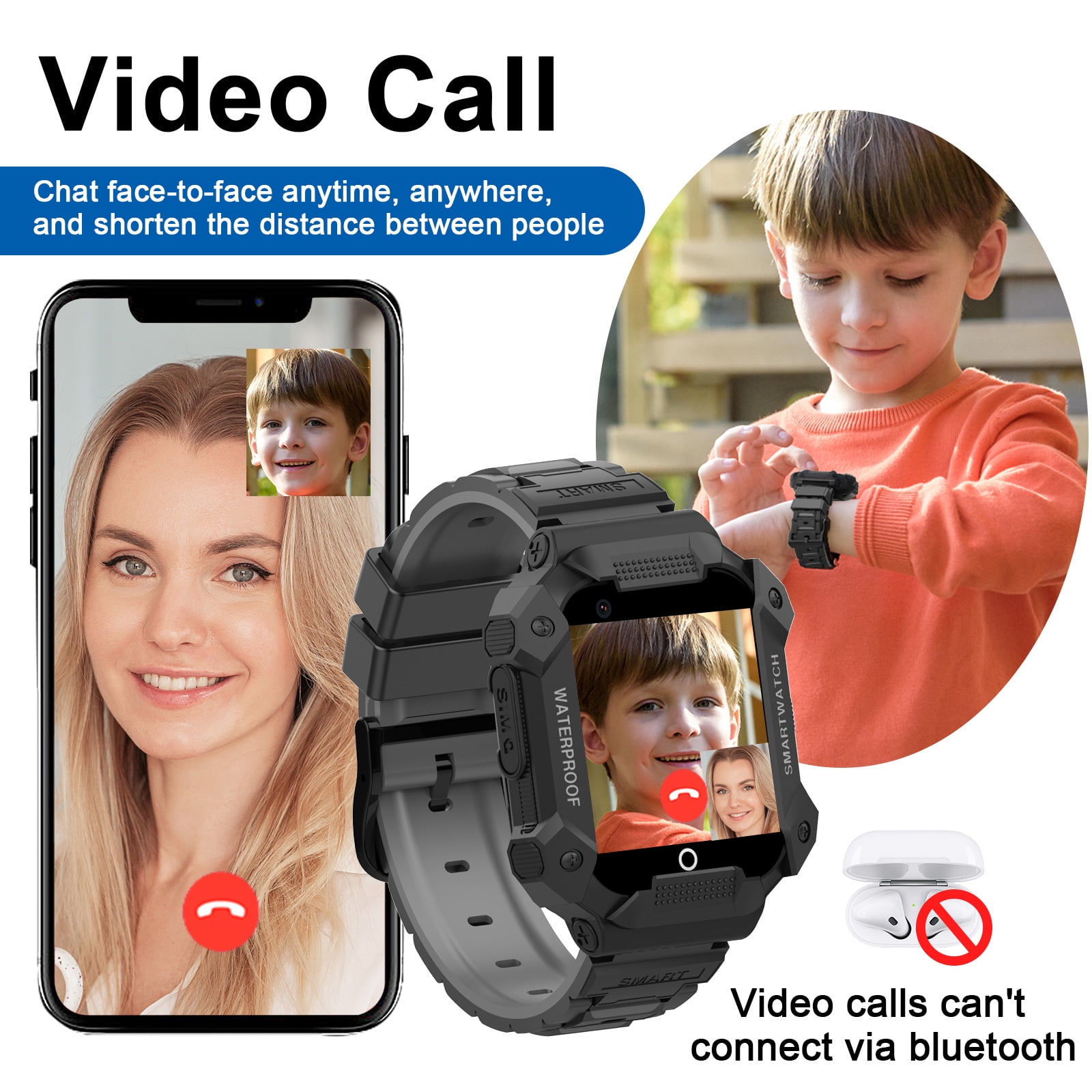 PTHTECHUS S07 Kids Smart Watch with GPS & 4G