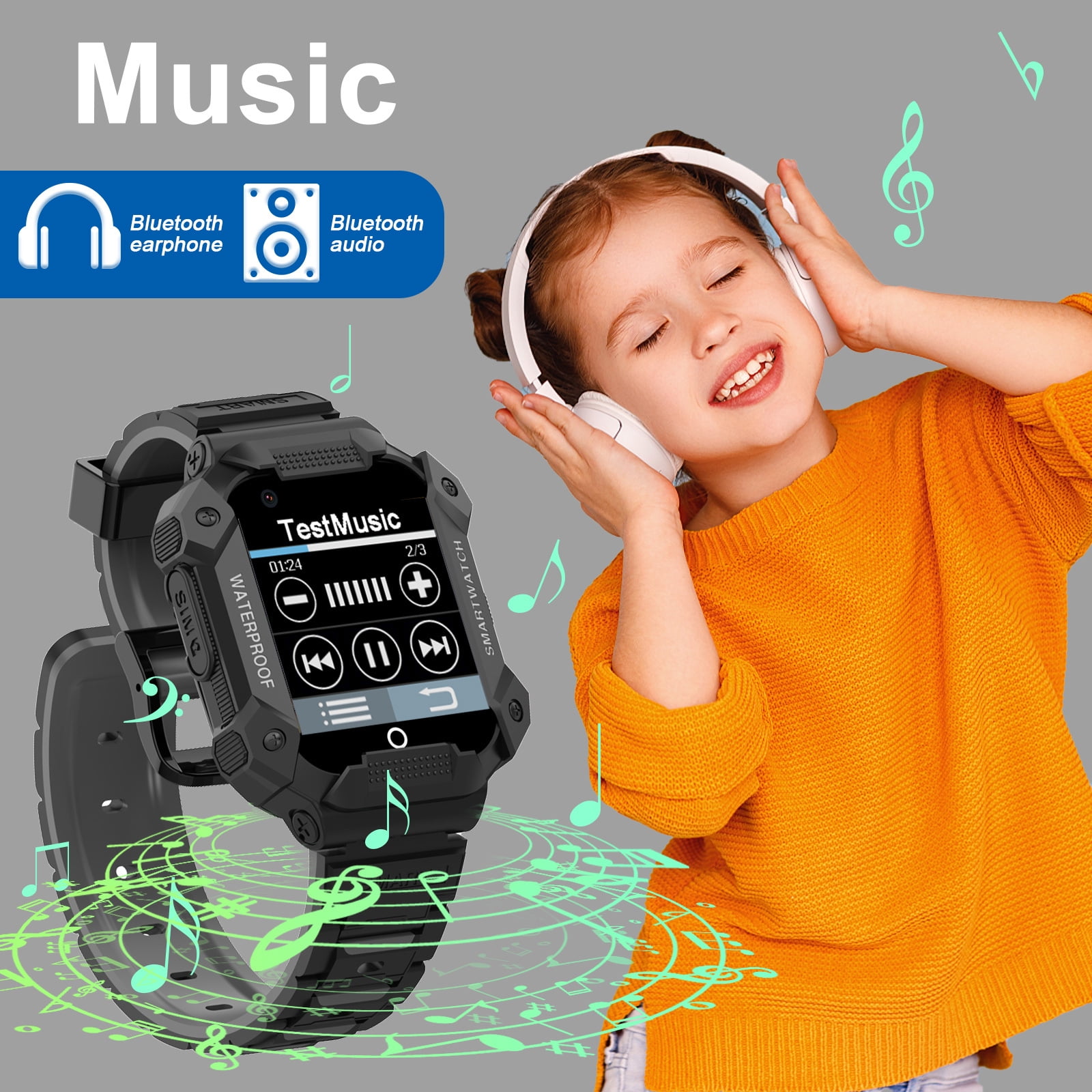 PTHTECHUS S07 Kids Smart Watch with GPS & 4G