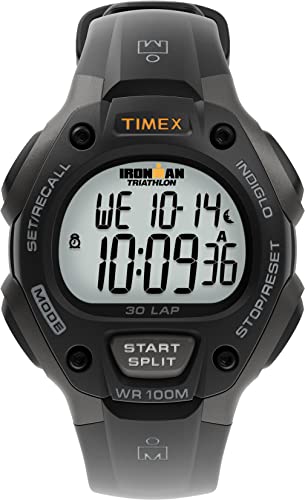 Timex Ironman Classic 30 Watch, Gray/Black/Orange Accent