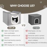 Cozy Foldable Cat House with Fluffy Ball