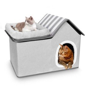 Cozy 2-in-1 Cat House with Removable Cushions