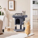 Cat Tree Tower with Condo and Perches - Dark Grey