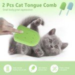 2-Pack Silicone Cat Tongue Comb and Brush