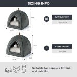 Cozy Hooded Cat Cave Bed - Dark Grey