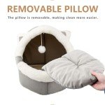 Cozy Cat Bed with Toy and Removable Pillow