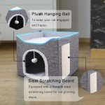 Cozy Foldable Cat Bed with Scratching Board